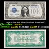 1928 $1 Blue Seal Silver Certificate "Funnyback" Grades Select AU