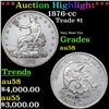 ***Auction Highlight*** 1876-cc Trade Dollar $1 Grades Choice AU/BU Slider (fc)