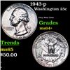Image 1 : 1942-p Washington Quarter 25c Grades Choice+ Unc