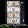 Page of 4 US Currency 1928 $1 "Funny Back", 1928E $2 Red Seal, 1928 $5 Red Seal, 1934 $10 Silver Cer