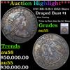 ***Auction Highlight*** 1797 Draped Bust Dollar BB-71/B-3 Ultra Rare 10X6 Stars $1 Graded au55 BY SE