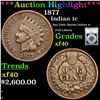 ***Auction Highlight*** 1877 Indian Cent 1c Graded xf BY USCG (fc)