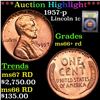 ***Auction Highlight*** 1957-p Lincoln Cent 1c Graded GEM++ RD BY USCG (fc)