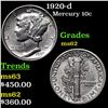 Image 1 : 1920-d Mercury Dime 10c Grades Select Unc