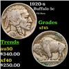 Image 1 : 1920-s Buffalo Nickel 5c Grades xf+