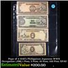 Image 1 : Page of 4 1940's Philippines Japanese WWII Occupation (JIM) 1 Peso, 5 Peso, 10 Peso, 100 Peso XF/AU