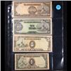 Image 2 : Page of 4 1940's Philippines Japanese WWII Occupation (JIM) 1 Peso, 5 Peso, 10 Peso, 100 Peso XF/AU
