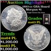 Image 1 : ***Auction Highlight*** PCGS 1883-cc Morgan Dollar GSA Hoard $1 Graded ms63 PL BY PCGS (fc)