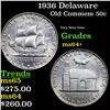 Image 1 : 1936 Delaware Old Commem Half Dollar 50c Grades Choice+ Unc