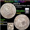 Image 1 : ***Auction Highlight*** 1815/2 Capped Bust Half Dollar 50c Graded au53 By SEGS (fc)