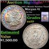 ***Auction Highlight*** 1892-s Morgan Dollar Monster Rainbow Toned $1 Graded au53 By SEGS (fc)