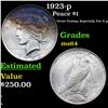 Image 1 : 1923-p Peace Dollar $1 Grades Choice Unc