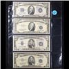 Image 2 : Page of US Currency 4x Silver Certificates 1934A $5, 1934c $10, 1953A $5, 1953 $10 VF/XF