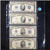 Image 3 : Page of US Currency 4x Silver Certificates 1934A $5, 1934c $10, 1953A $5, 1953 $10 VF/XF