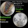 Image 1 : 1885-o Morgan Dollar Rainbow Toned $1 Grades Choice+ Unc