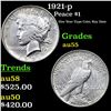 Image 1 : 1921-p Peace Dollar $1 Grades Choice AU