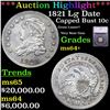 Image 1 : ***Auction Highlight*** 1821 Lg Date Capped Bust Dime 10c Graded ms64+ By SEGS (fc)