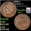 Image 1 : 1909-s Indian Cent 1c Graded vf25 By SEGS