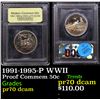 Image 1 : Proof 1991-1995-P WWII Modern Commem Half Dollar 50c Graded GEM++ Proof Deep Cameo By USCG