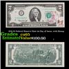 Image 1 : 1976 $2 Federal Reserve Note 1st Day of Issue, with Stamp Grades Gem CU