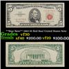 **Star Note** 1963 $5 Red Seal United States Note Grades vf++