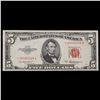 Image 2 : **Star Note** 1953A $5 Red Seal United States Note Grades Choice CU