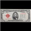 Image 2 : 1928F $5 Red Seal United States Note Grades Choice AU/BU Slider