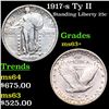 Image 1 : 1917-s Ty II Standing Liberty Quarter 25c Grades Select+ Unc