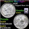 Image 1 : ***Auction Highlight*** 1838 Capped Bust Quarter 25c Graded ms64+ By SEGS (fc)