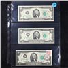 Image 3 : Full Set of 3 1976 $2 Federal Reserve Notes All CU *Star Note* 1976 $2, 1976 $2 1st Day of Issue, wi