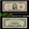 Image 1 : **Star Note** 1963 $5 Red Seal United States Note Grades vf+
