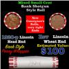Image 1 : Mixed small cents 1c orig shotgun roll, 1920-p Lincoln Wheat Cent end, Lincoln Wheat Cent other end,