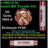 Image 1 : Shotgun Lincoln 1c roll, 1961-d 50 pcs Original Bank Wrapper.