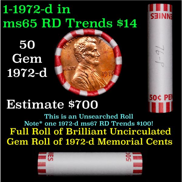 Shotgun Lincoln 1c roll, 1976-p 50 pcs Original Bank Wrapper.