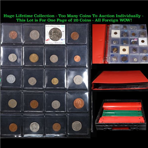 Huge Liifetime Collection - Too Many Coins To Auction Individually - This Lot is For One Page of 20 