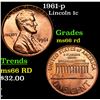 Image 1 : 1961-p Lincoln Cent 1c Grades GEM+ Unc RD