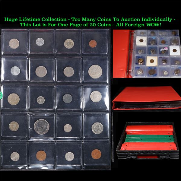 Huge Liifetime Collection - Too Many Coins To Auction Individually - This Lot is For One Page of 20 