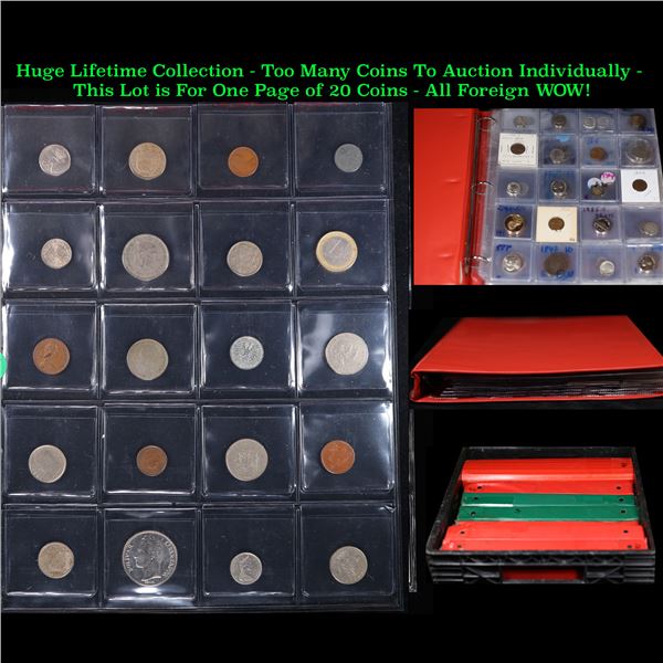 Huge Liifetime Collection - Too Many Coins To Auction Individually - This Lot is For One Page of 20 