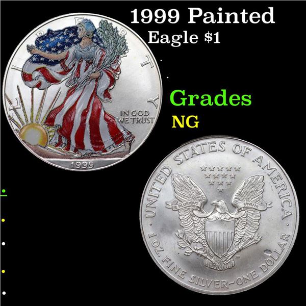 1999 Painted Silver Eagle Dollar $1 Grades