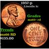 Image 1 : 1957-p Lincoln Cent 1c Grades Gem+ Unc RD