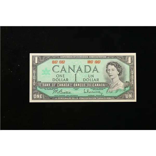 1967 Centennial Issue Canada 1 Dollar Banknote P# 84a Grades Gem CU