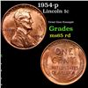 1954-p Lincoln Cent 1c Grades GEM Unc RD