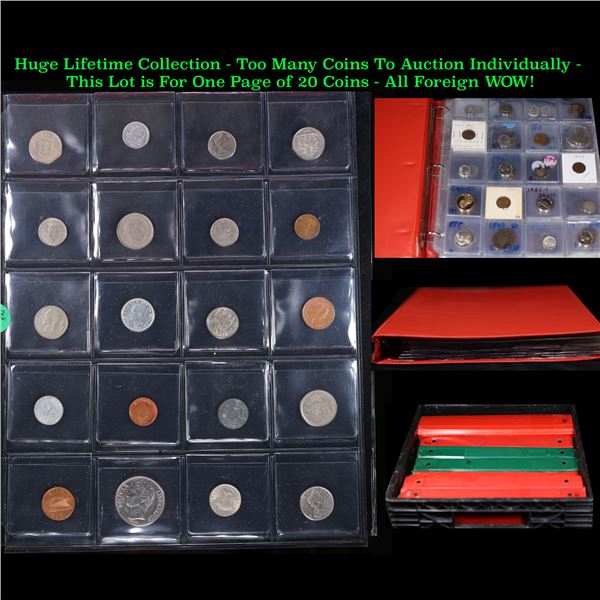 Huge Liifetime Collection - Too Many Coins To Auction Individually - This Lot is For One Page of 20 