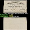Image 1 : C.S.A. Aug 19th, 1861 $20 Intrest Note Grades Choice AU/BU Slider