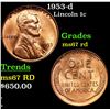 1953-d Lincoln Cent 1c Grades GEM++ Unc RD