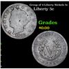 Image 1 : Group of 4 Liberty Nickels 5c Liberty Nickel 5c Grades