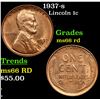 1937-s Lincoln Cent 1c Grades GEM+ Unc RD