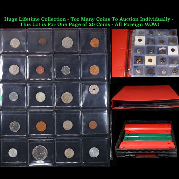 Huge Liifetime Collection - Too Many Coins To Auction Individually - This Lot is For One Page of 20 