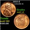 1952-d Lincoln Cent 1c Grades GEM++ Unc RD
