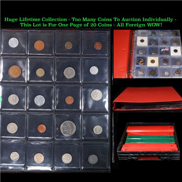 Huge Liifetime Collection - Too Many Coins To Auction Individually - This Lot is For One Page of 20 